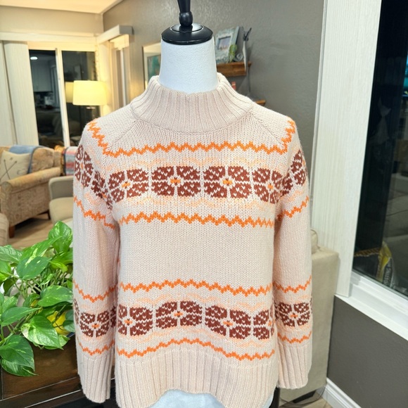 Madewell Sweaters - Madewell Overbrook Fair Isle Mock Neck Wool Blend Knit Sweater XS